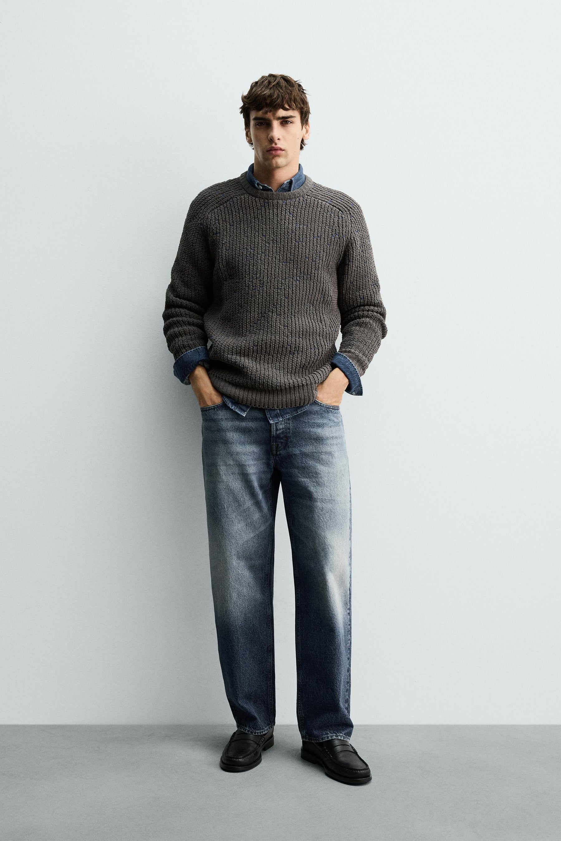 Contrasting Chenille Pullover