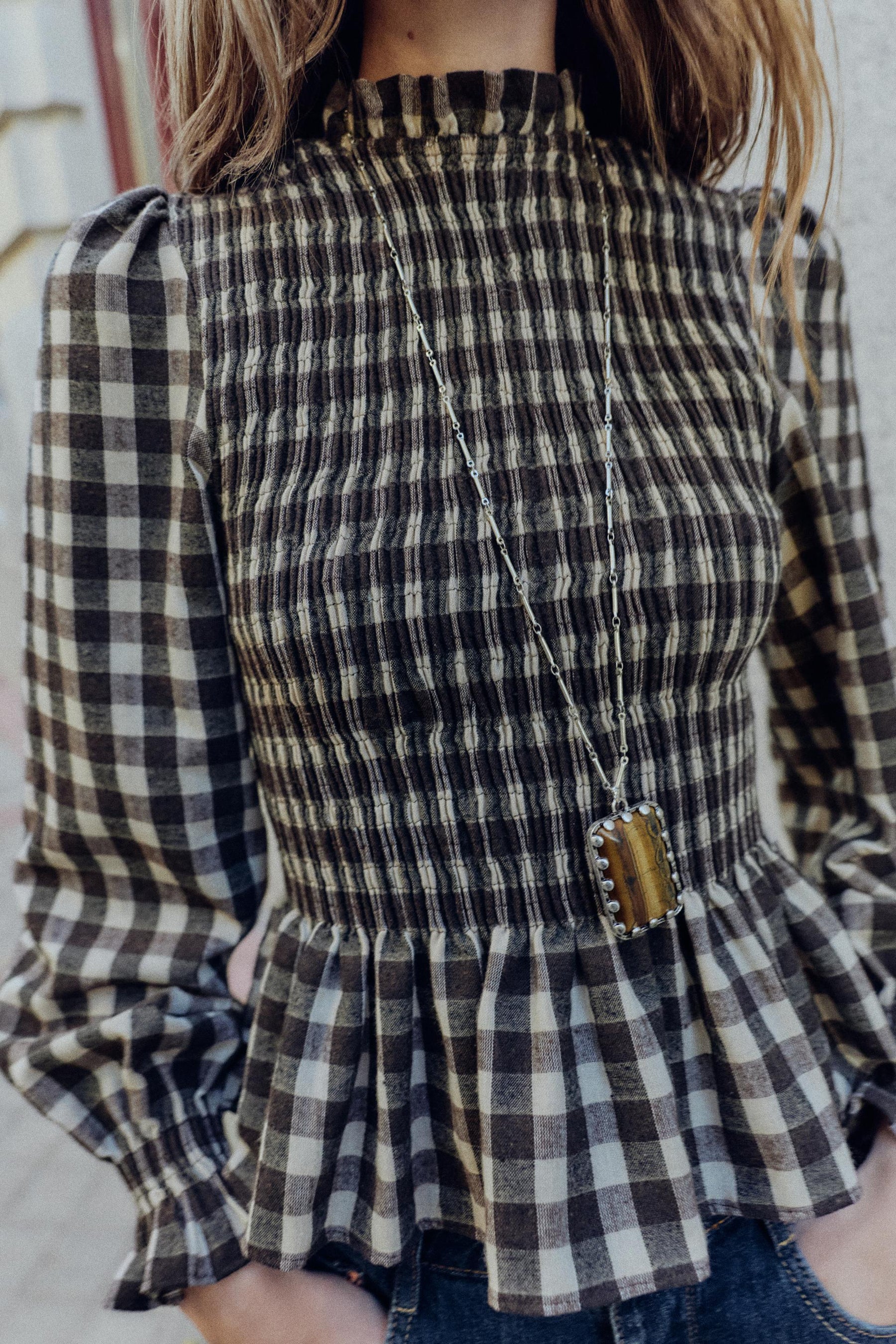 Smocked Cotton Shirt