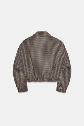 Quilted Houndstooth Bomber Jacket