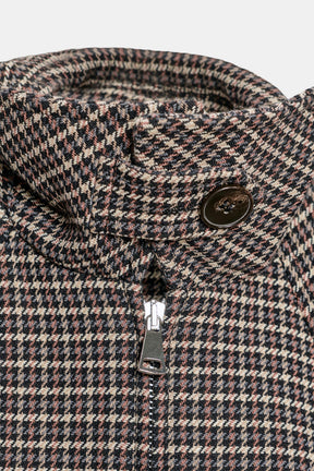 Quilted Houndstooth Bomber Jacket