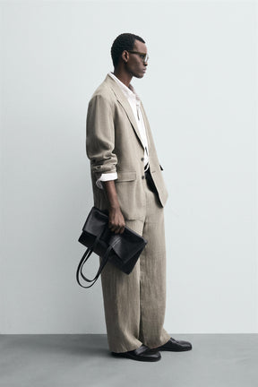 100% WASHED LINEN SUIT TROUSERS - Image 4