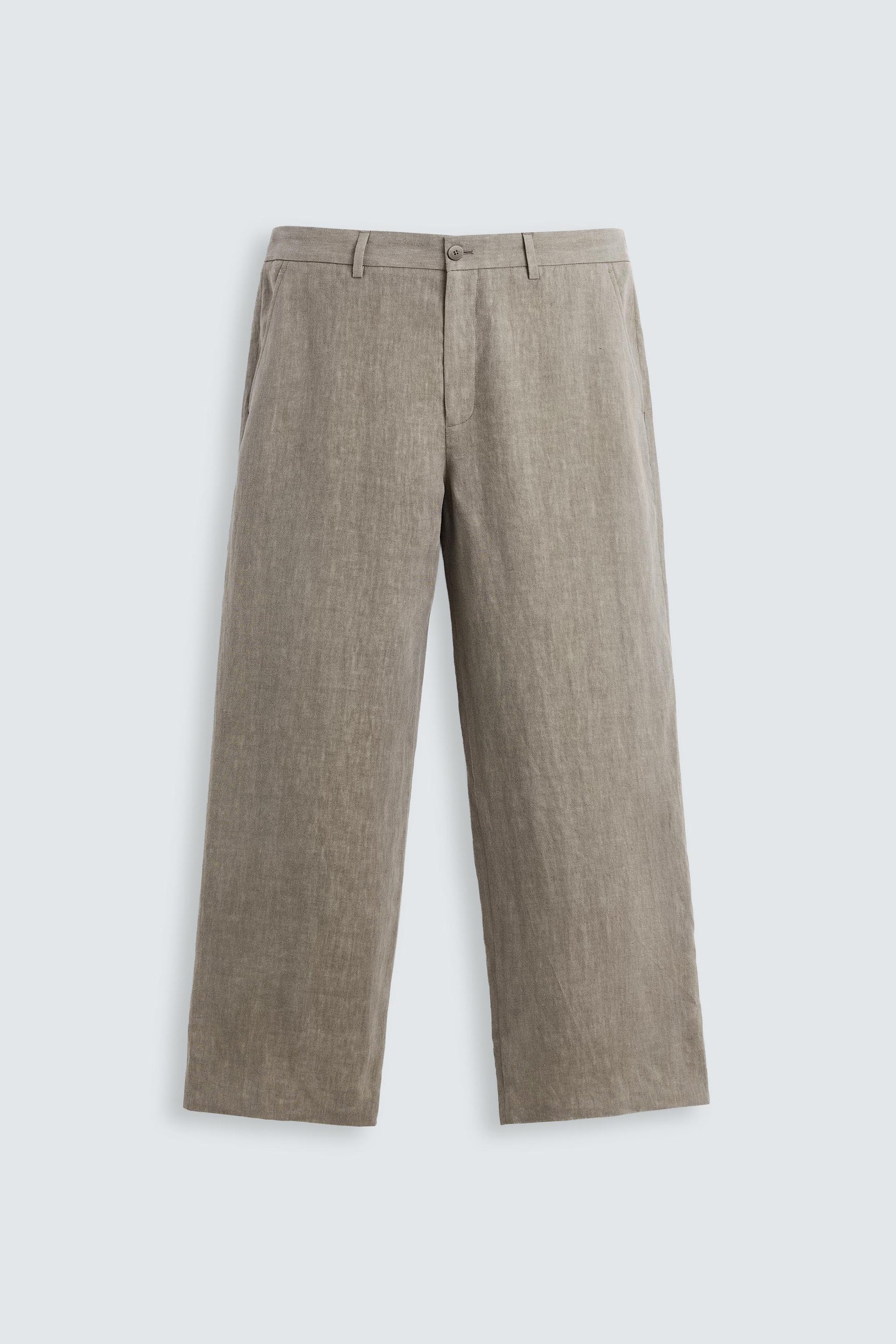100% WASHED LINEN SUIT TROUSERS - Image 7