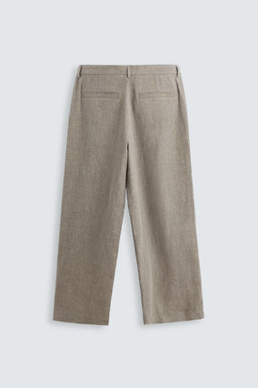 100% WASHED LINEN SUIT TROUSERS - Image 8