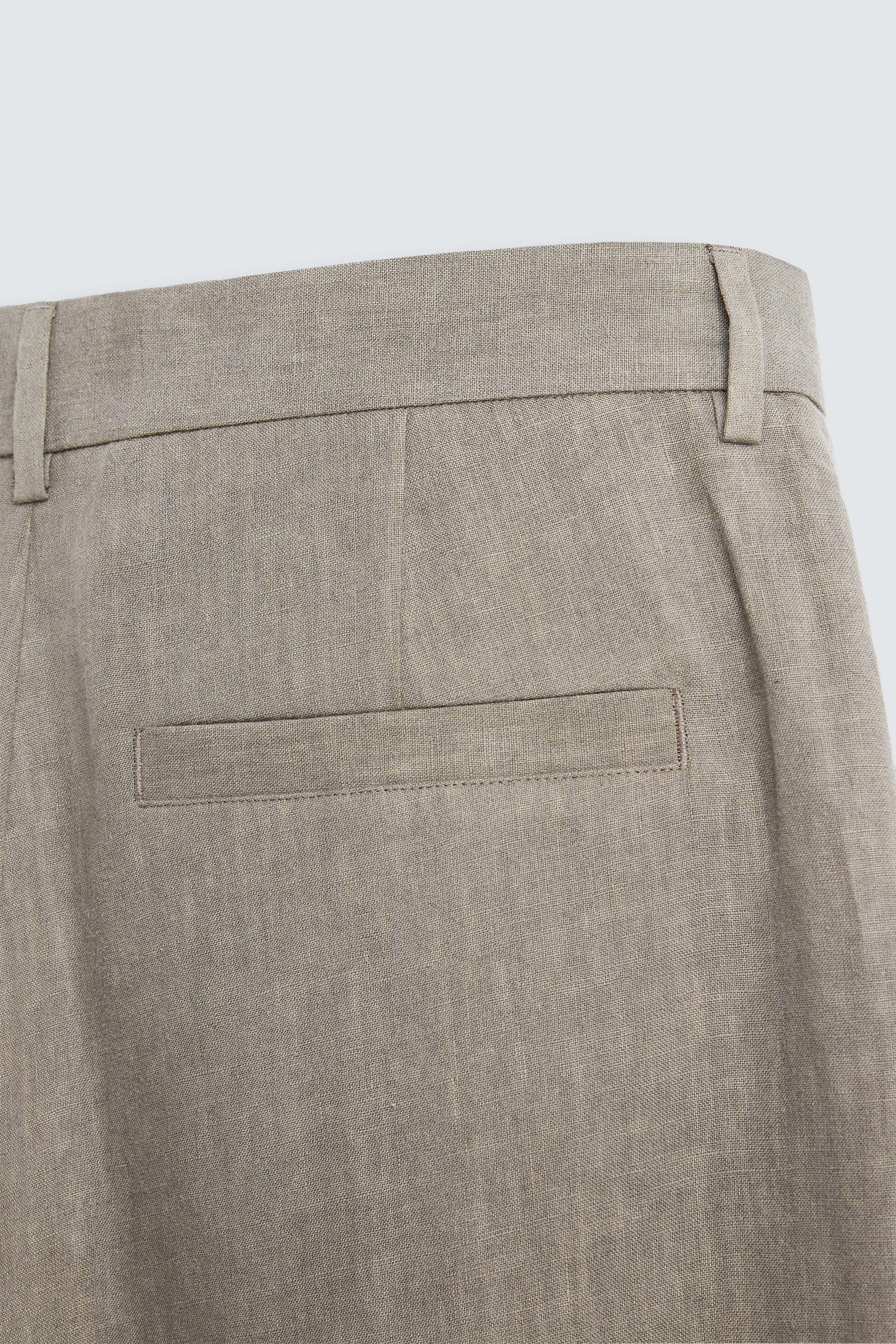 100% WASHED LINEN SUIT TROUSERS - Image 10