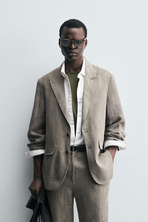 WASHED 100% LINEN SUIT BLAZER - Image 2