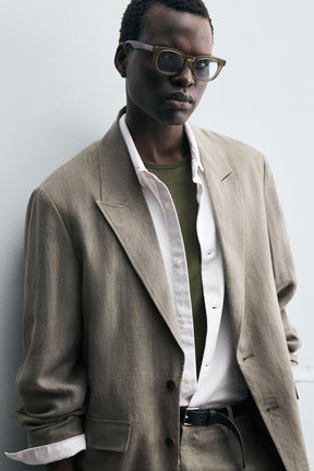 WASHED 100% LINEN SUIT BLAZER - Image 5