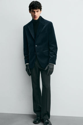 REGULAR FIT VELVET BLAZER - Image 5