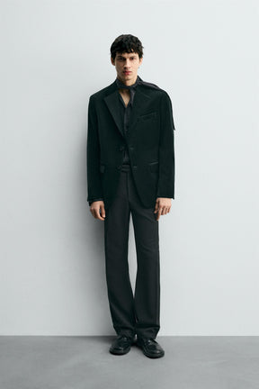 REGULAR FIT VELVET BLAZER - Image 1