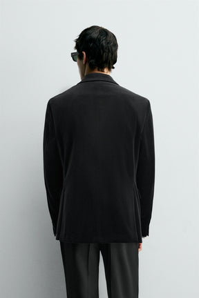 REGULAR FIT VELVET BLAZER - Image 3