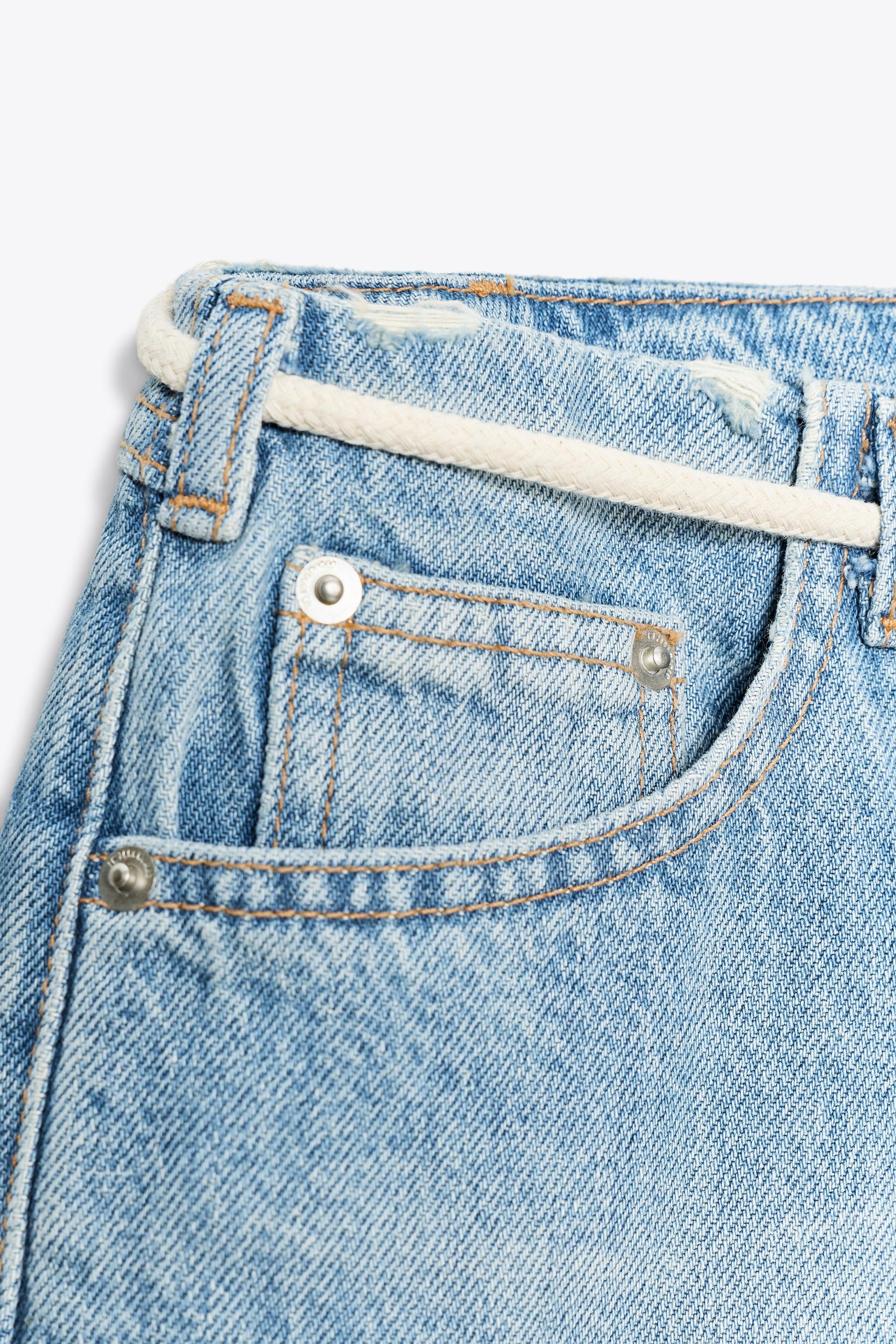 Low-Rise Denim Bermuda Shorts