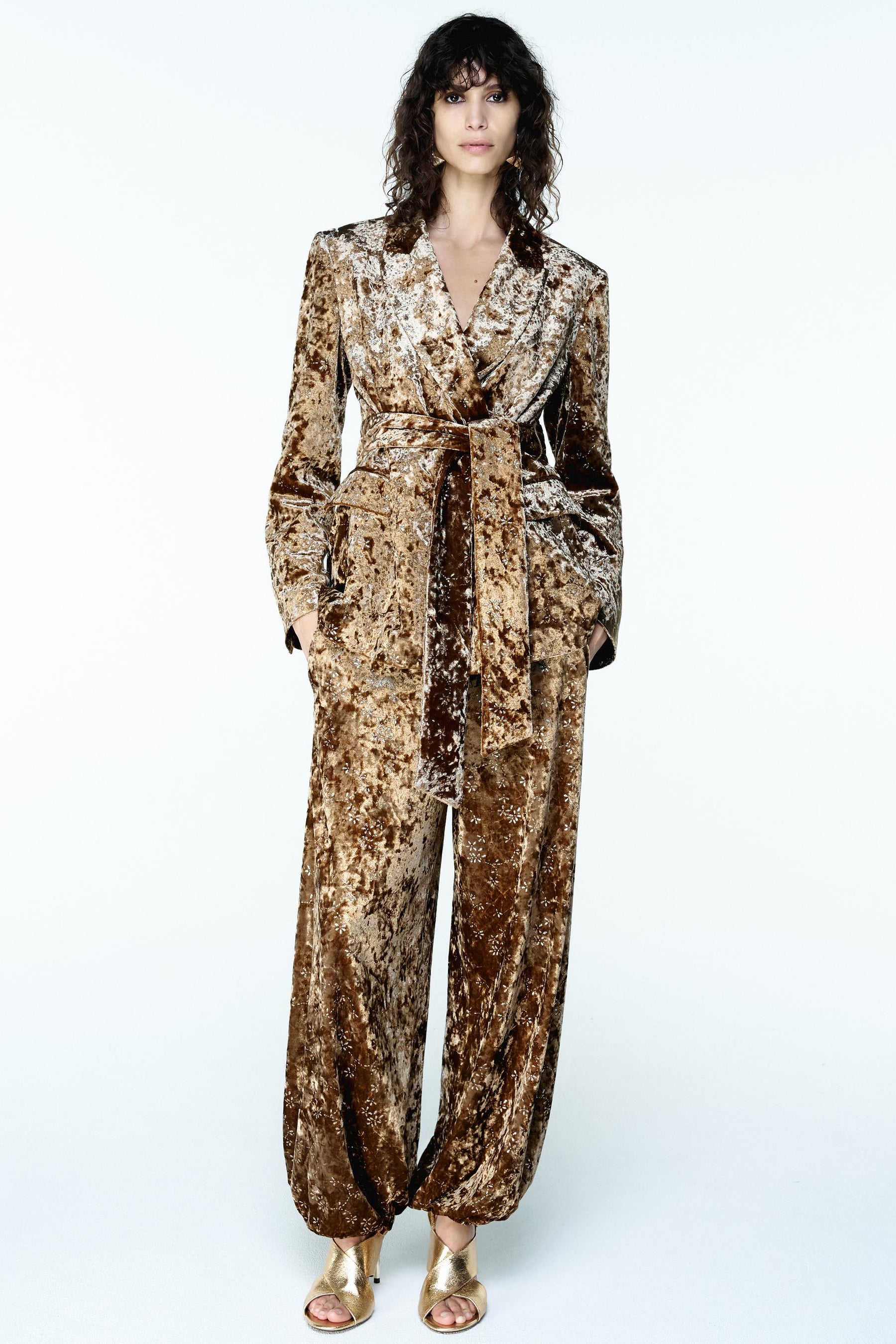 Velvet Metallic-Thread Blazer