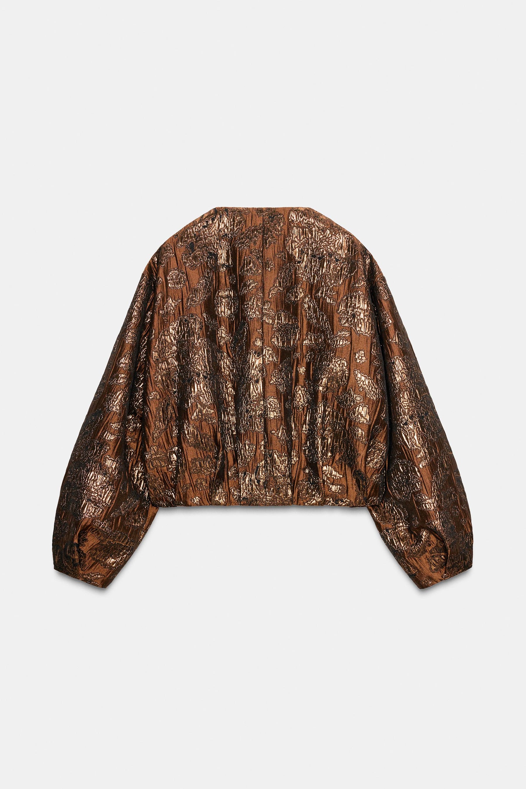 SHINY JACQUARD BOMBER JACKET - Image 3