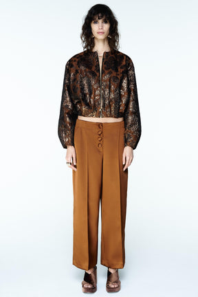 SHINY JACQUARD BOMBER JACKET - Image 1