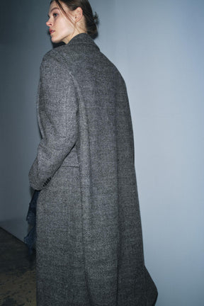 100% Wool Checked Coat - Image 3