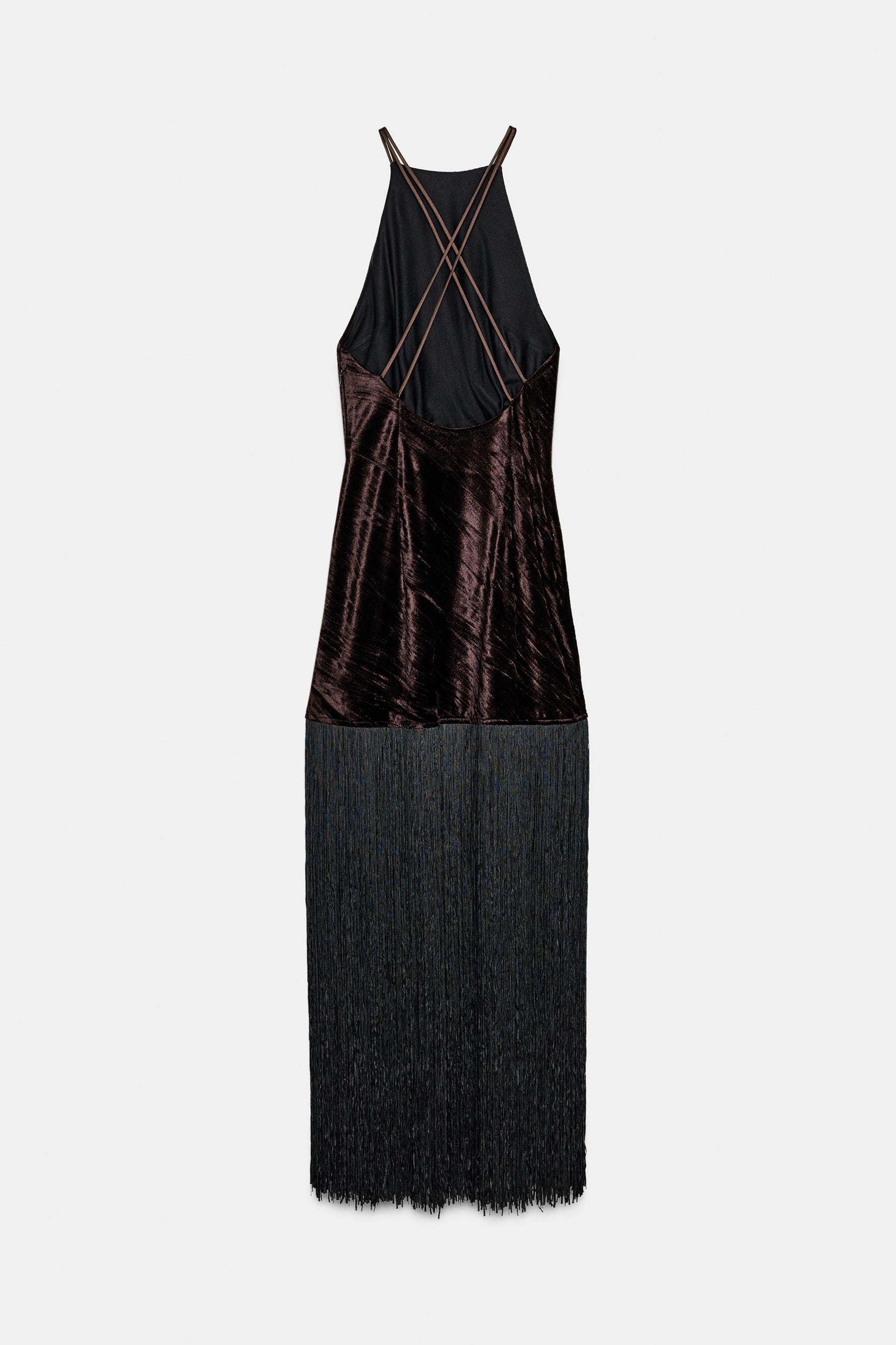 VELVET FRINGED MIDI DRESS - Image 10