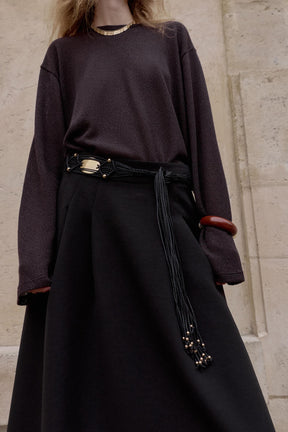 Crepe Layered Midi Skirt