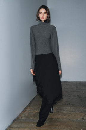 ASYMMETRIC LACE SKIRT