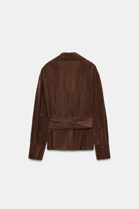 Draped Crossover Fashion Top