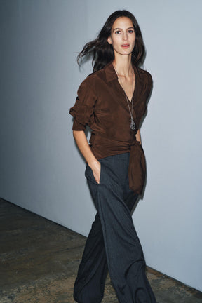 Draped Crossover Fashion Top