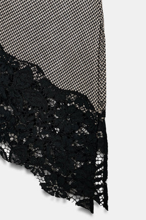 Lace Houndstooth Top