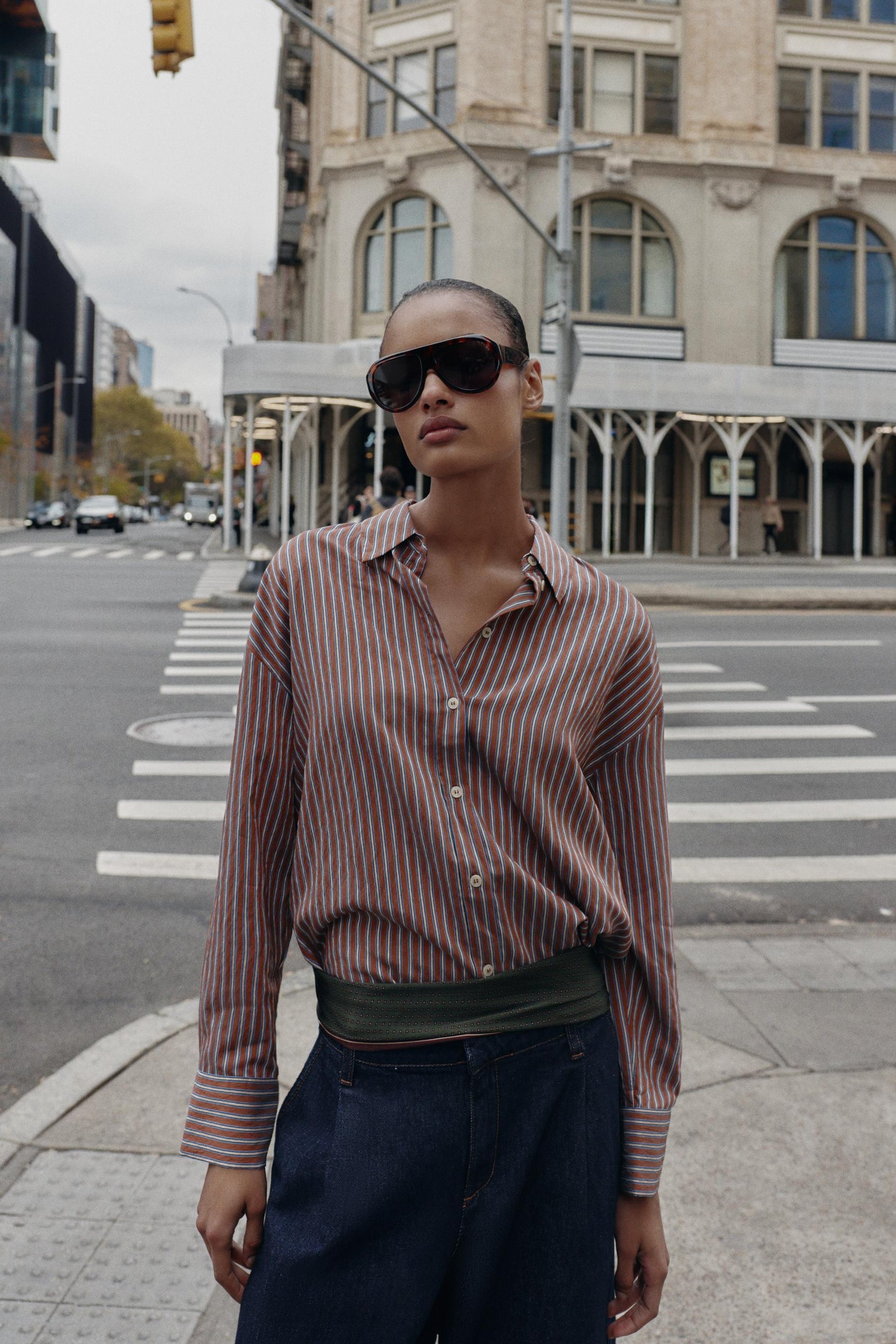 OVERSIZE STRIPED POPLIN SHIRT