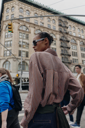 OVERSIZE STRIPED POPLIN SHIRT