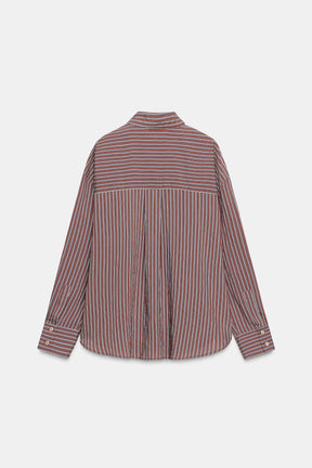 OVERSIZE STRIPED POPLIN SHIRT