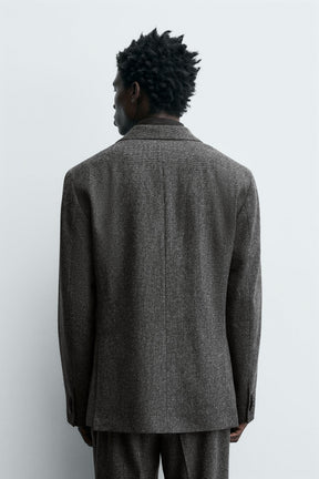 LIMITED EDITION TEXTURED WOOL BLEND SUIT BLAZER - Image 3