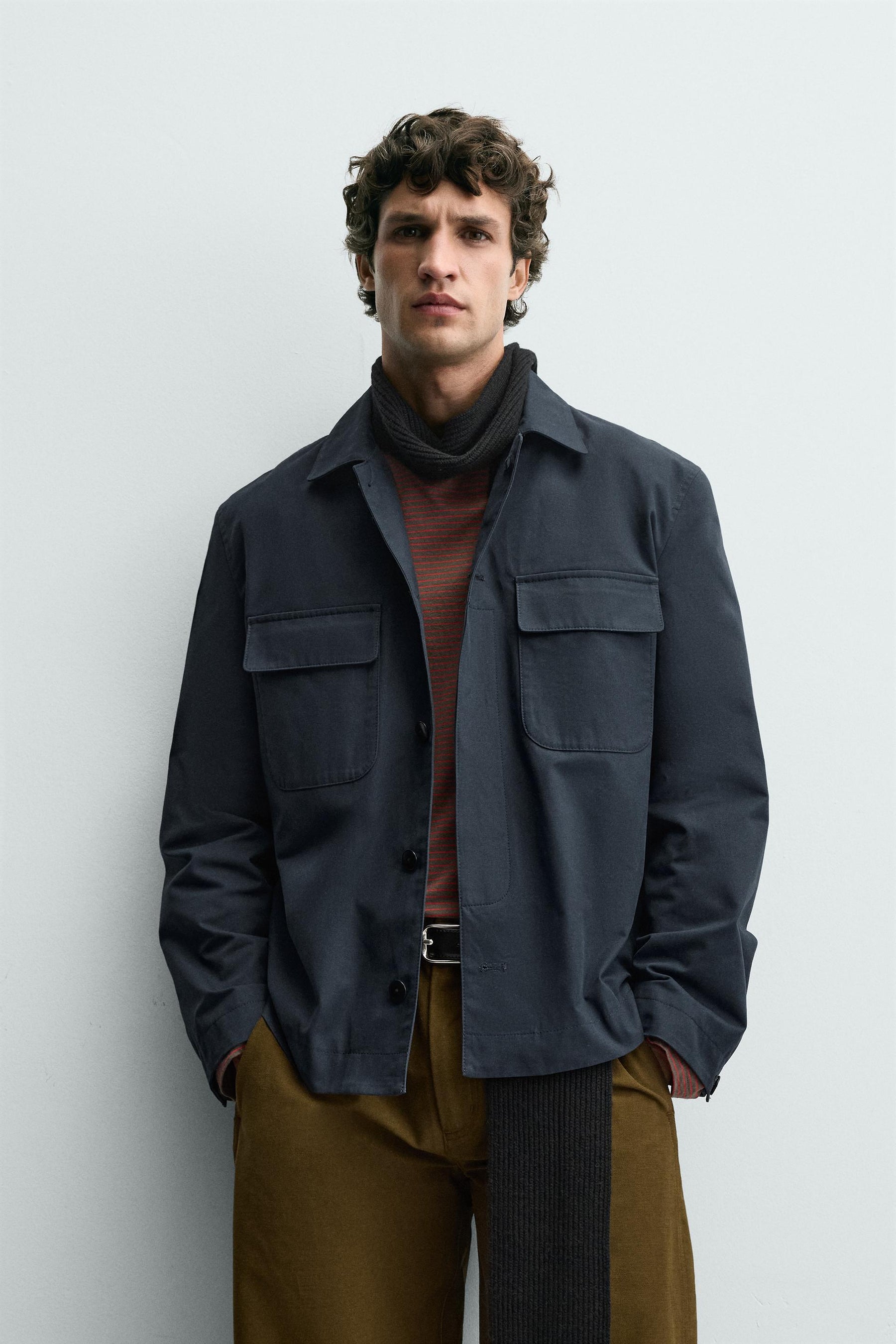 TEXTURED TWILL OVERSHIRT WITH POCKETS - Image 2