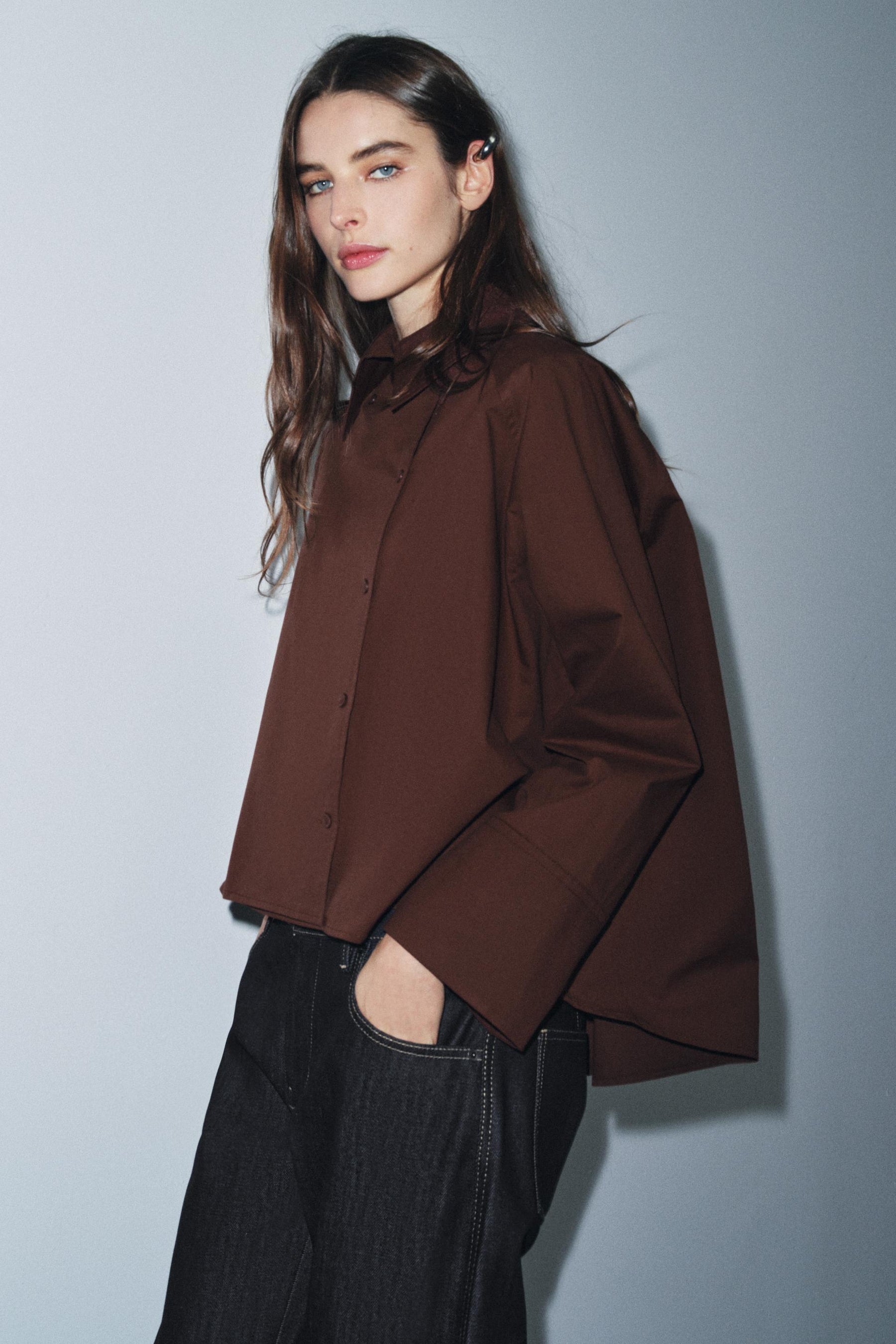 Oversized Pleated Shirt