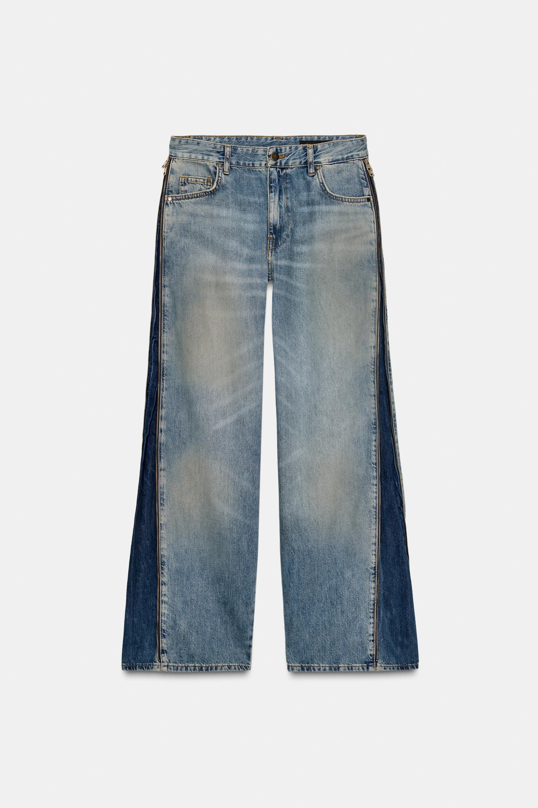 Mid-waist Jeans with Zips