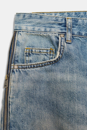 Mid-waist Jeans with Zips