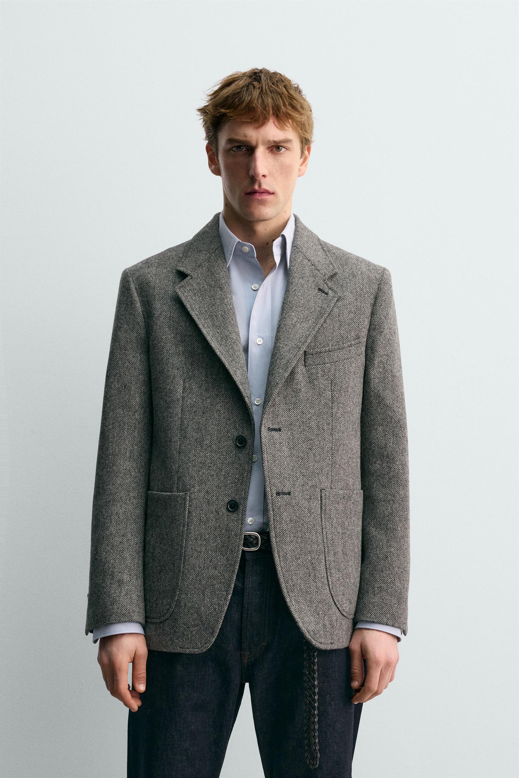 100% WOOL TEXTURED BLAZER AARON LEVINE X - Image 2
