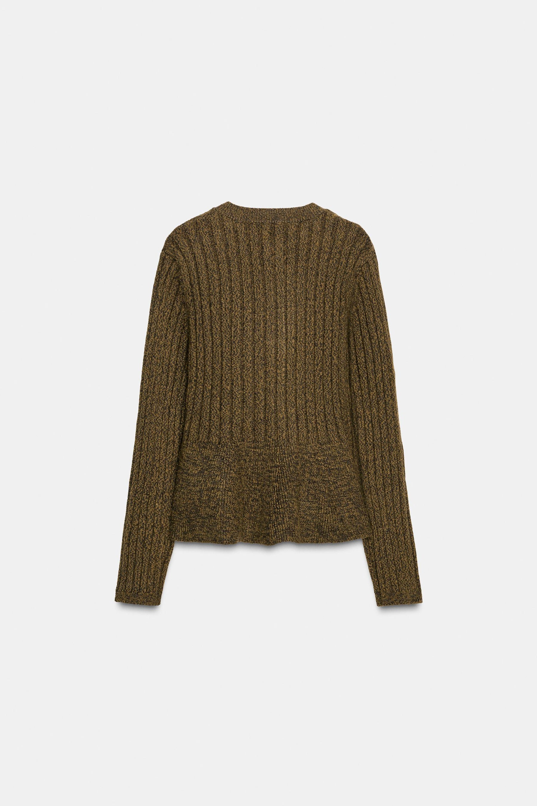 Ribbed Peplum Cardigan