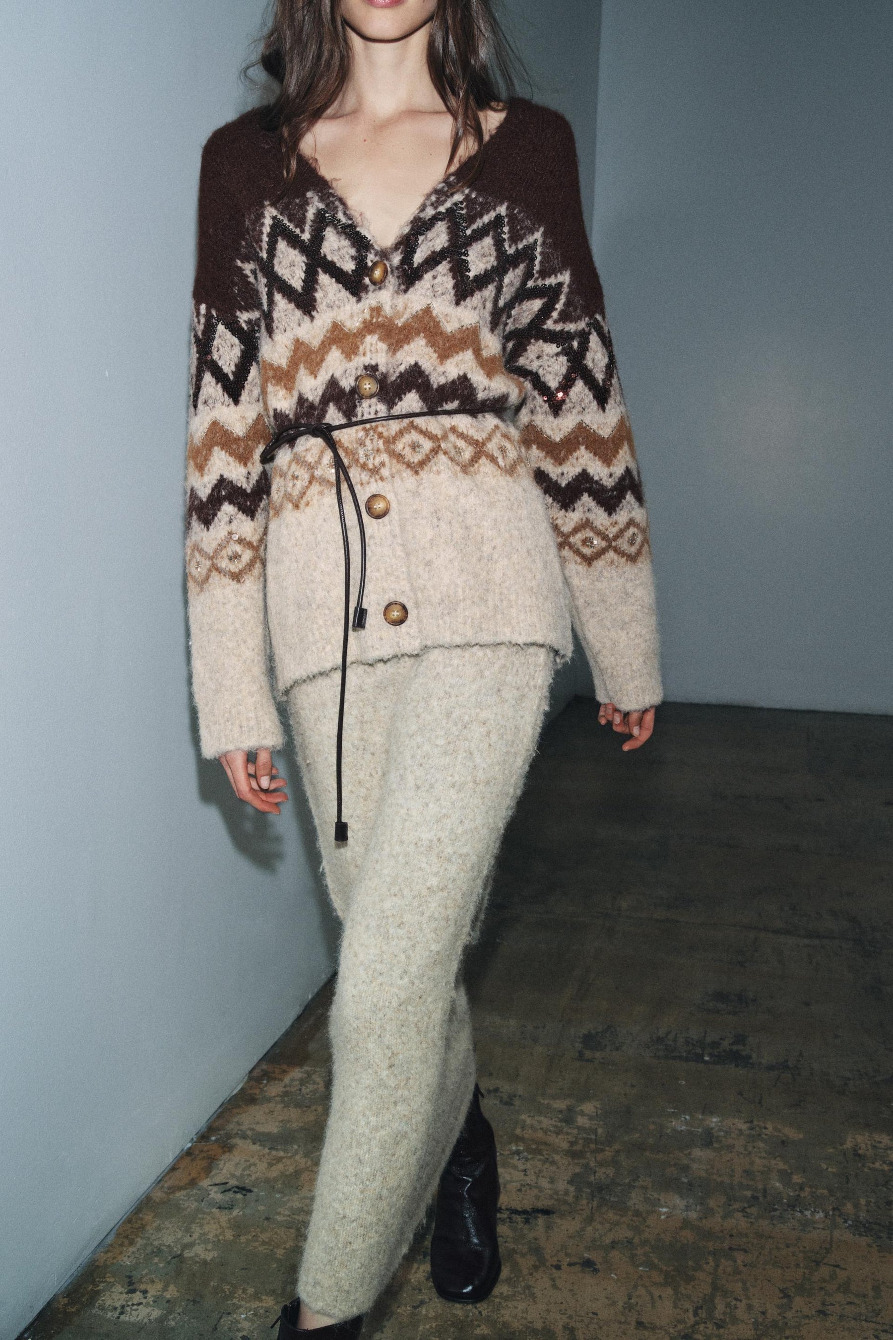 Sequin Knit Cardigan with