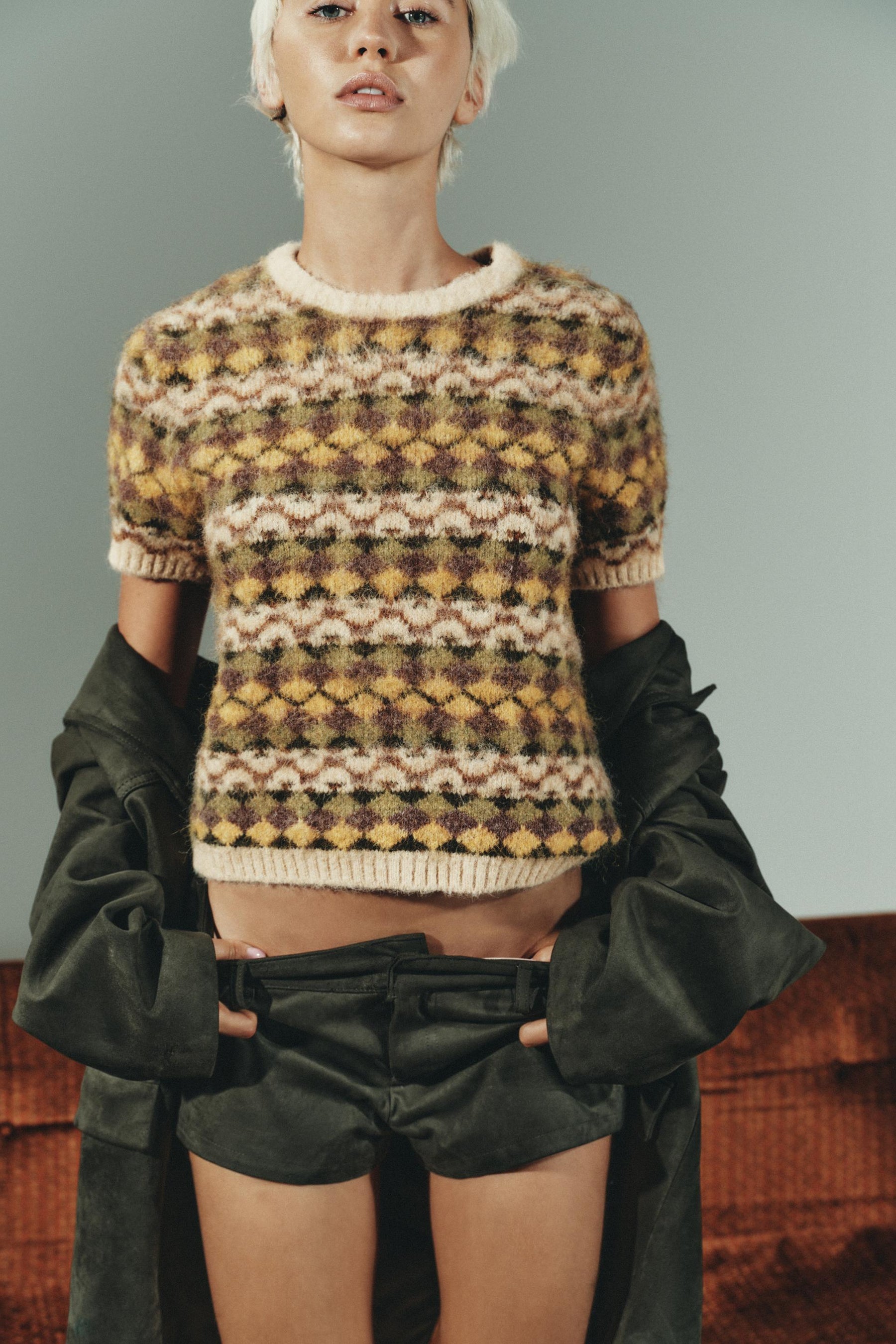 Jacquard knit jumper.
