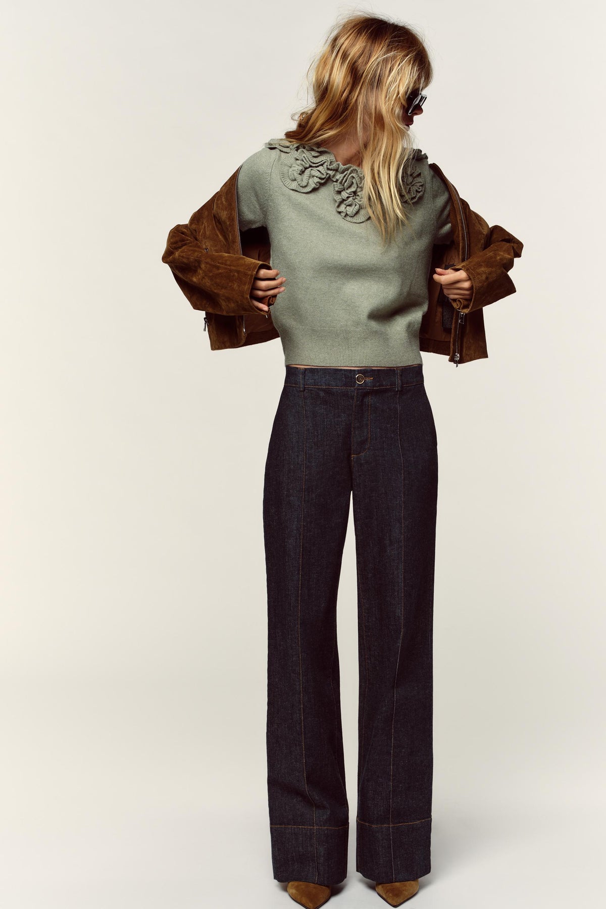 Floral knit short sleeve