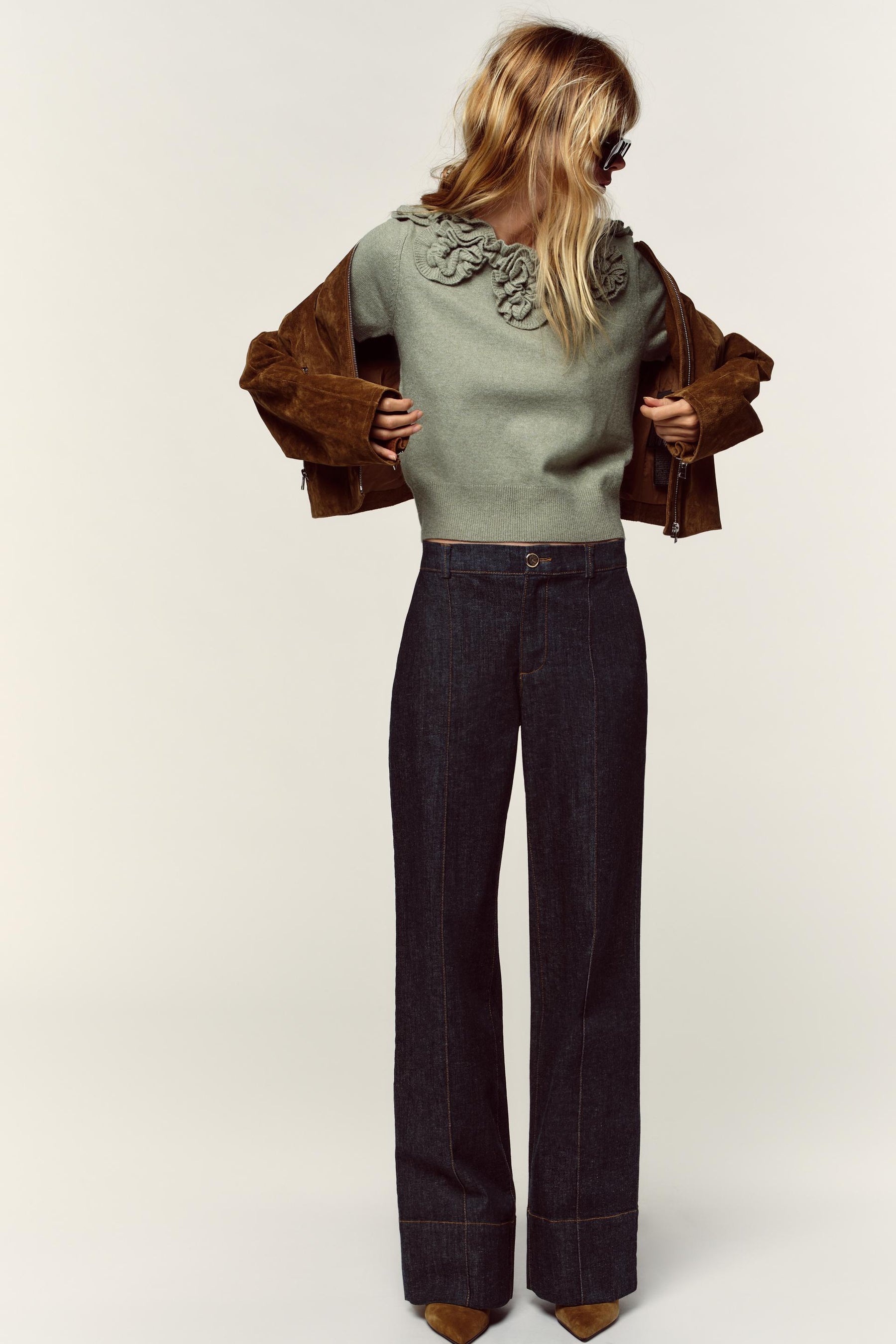 Floral knit short sleeve