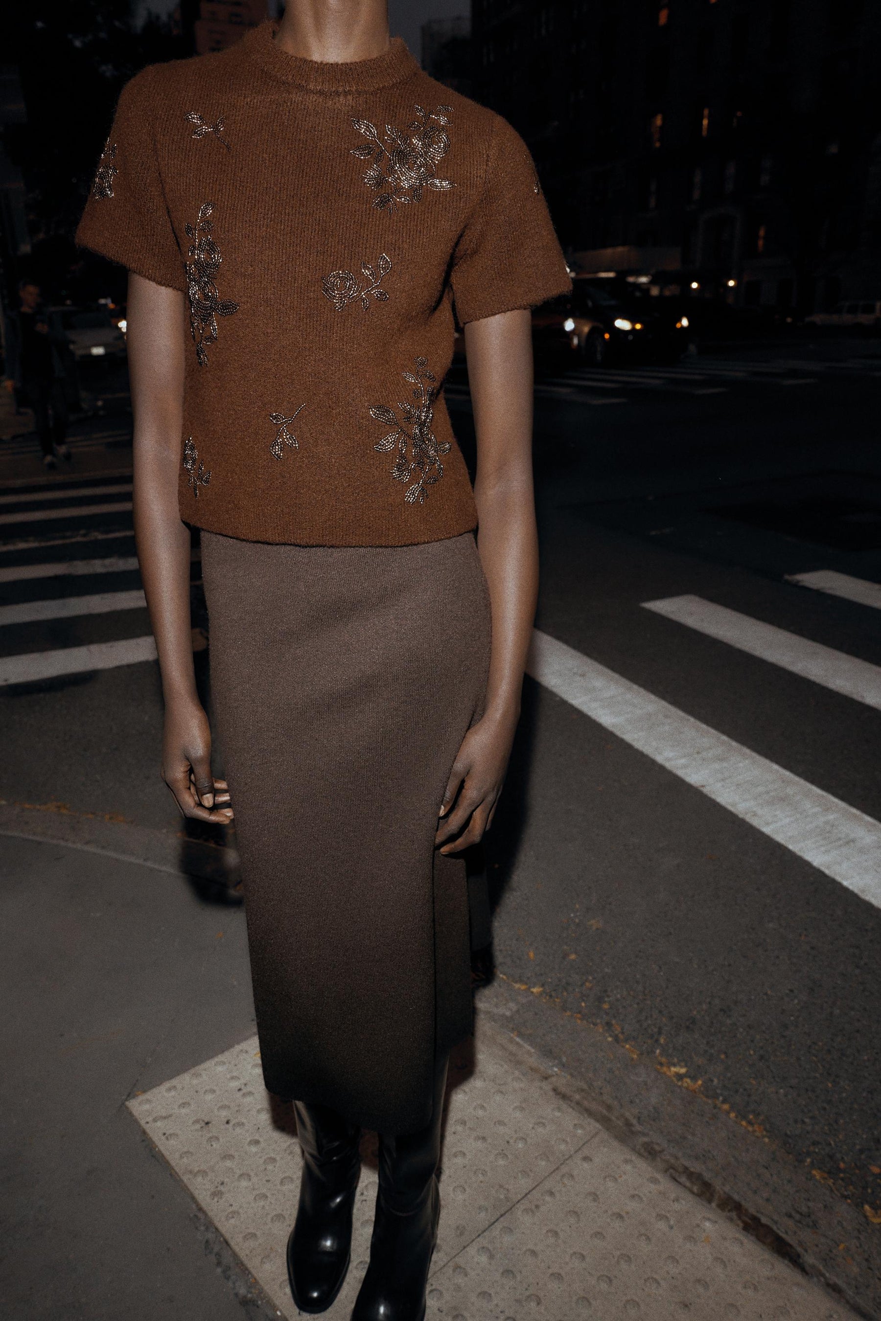 Beaded Short Sleeve Jumper