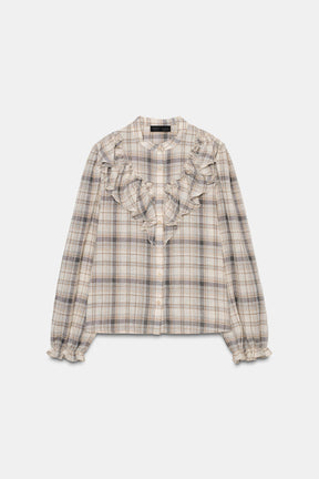 Ruffled Check Shirt
