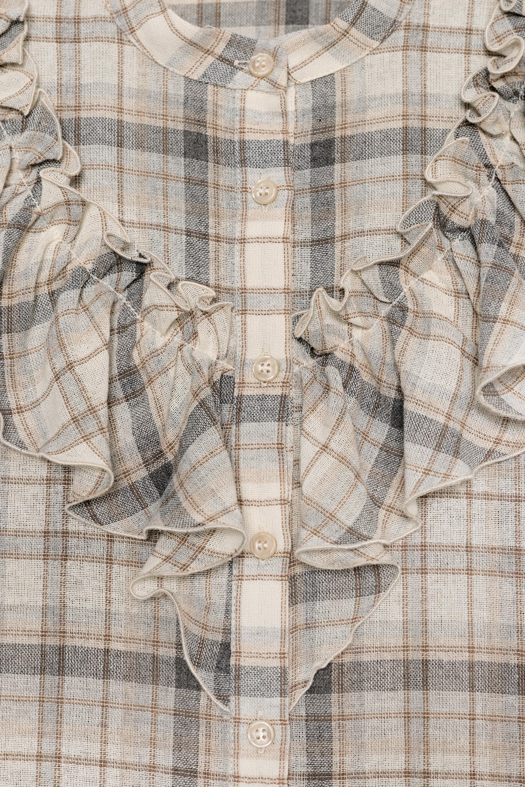 Ruffled Check Shirt