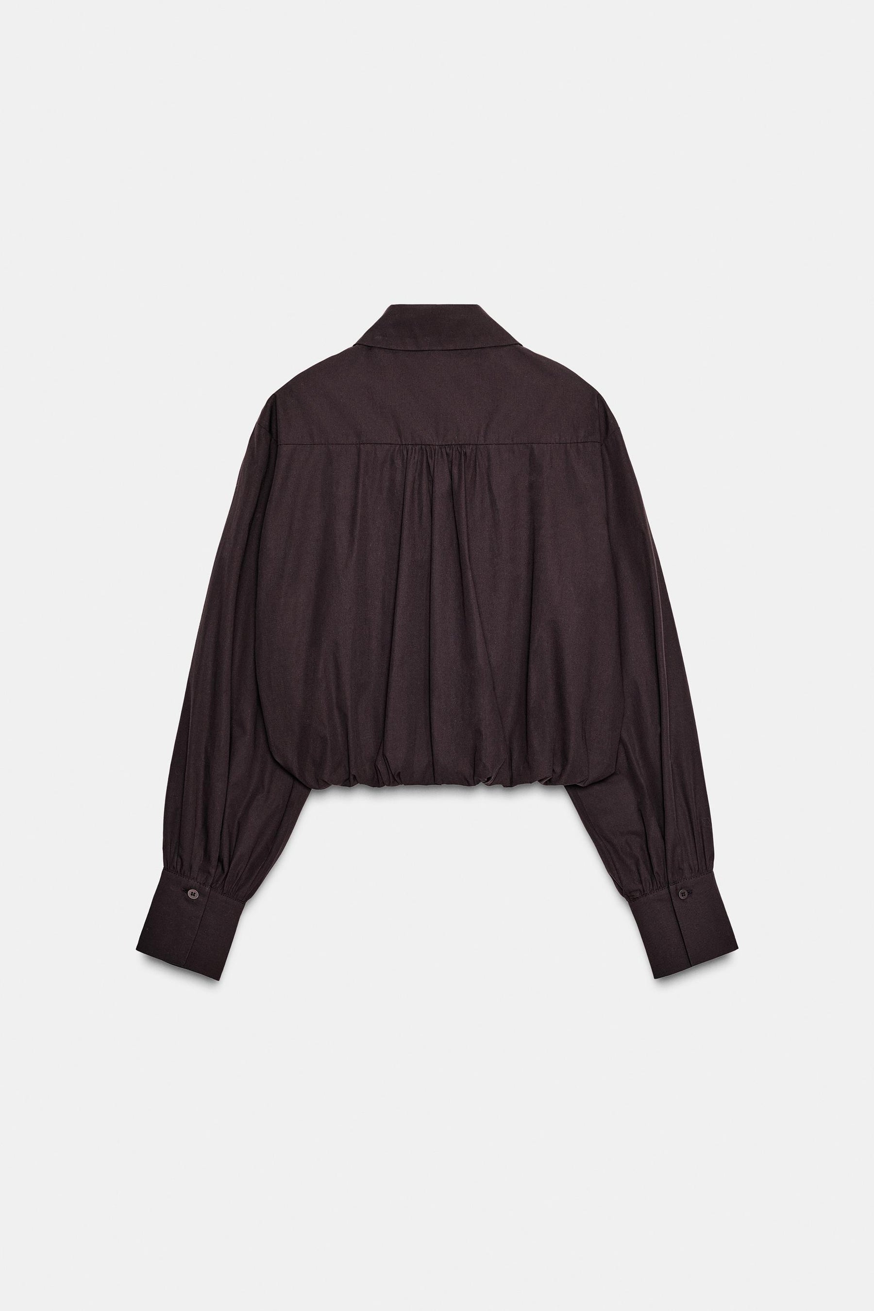 Cropped Poplin Balloon Shirt