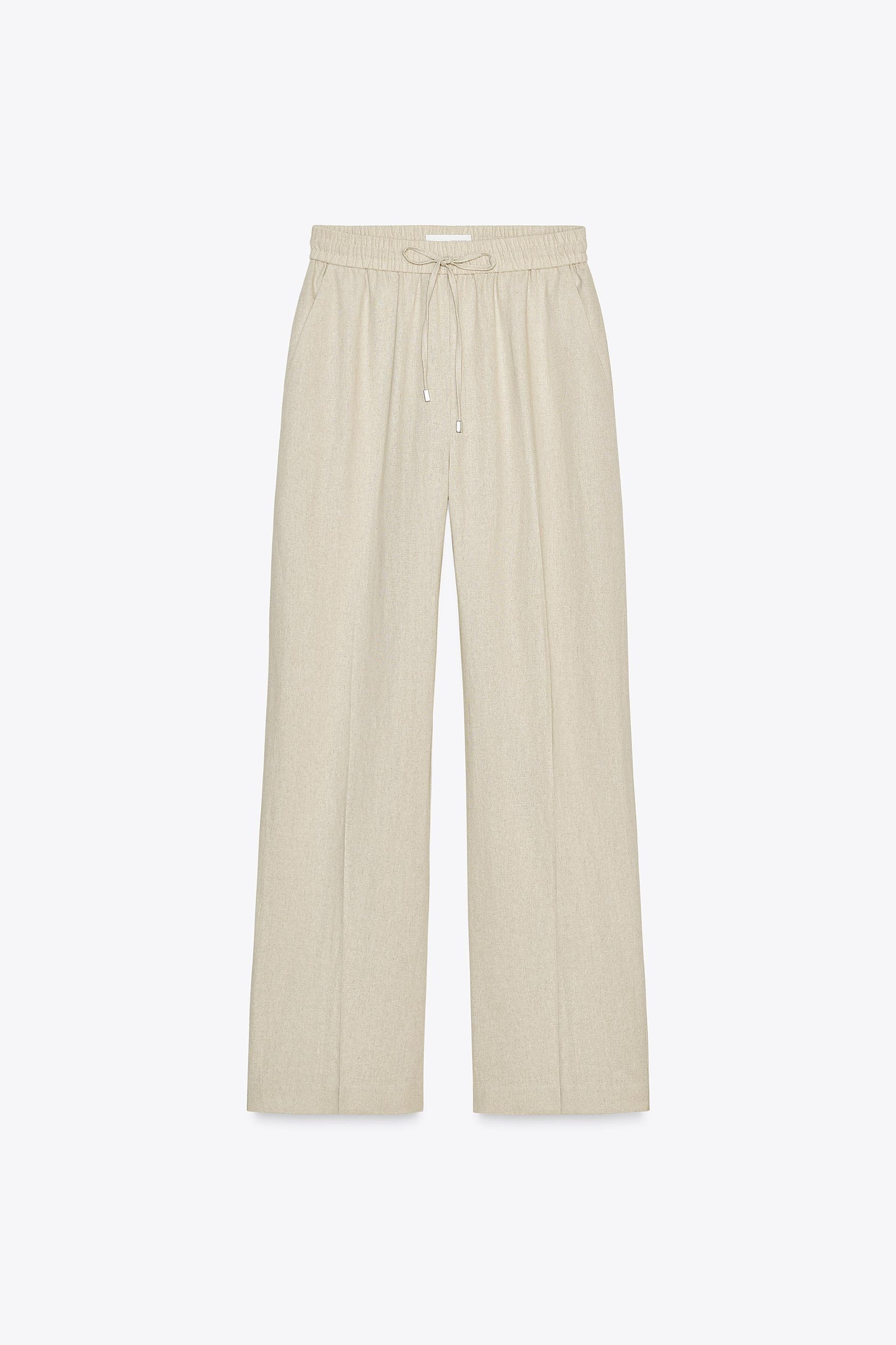LINEN STRAIGHT TROUSERS