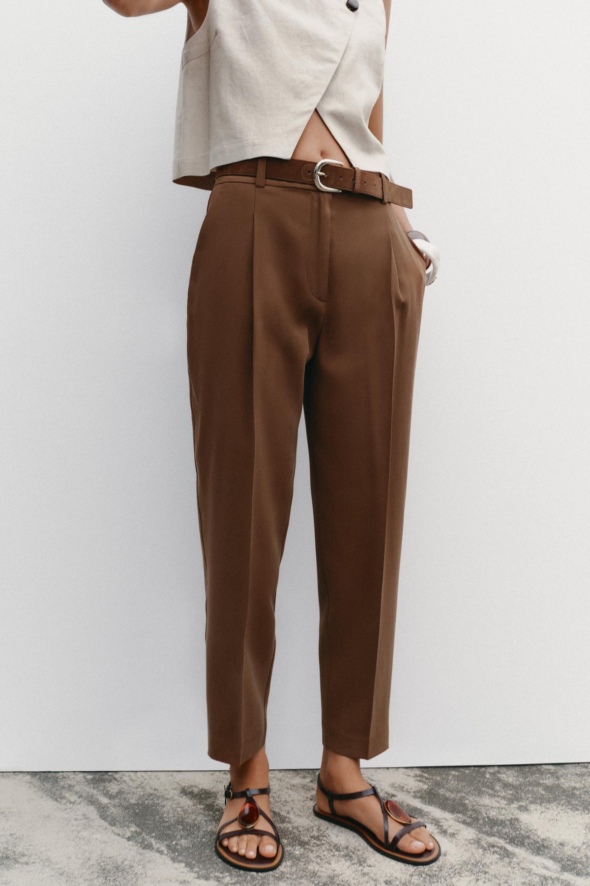 FLOWING TROUSERS WITH BELT
