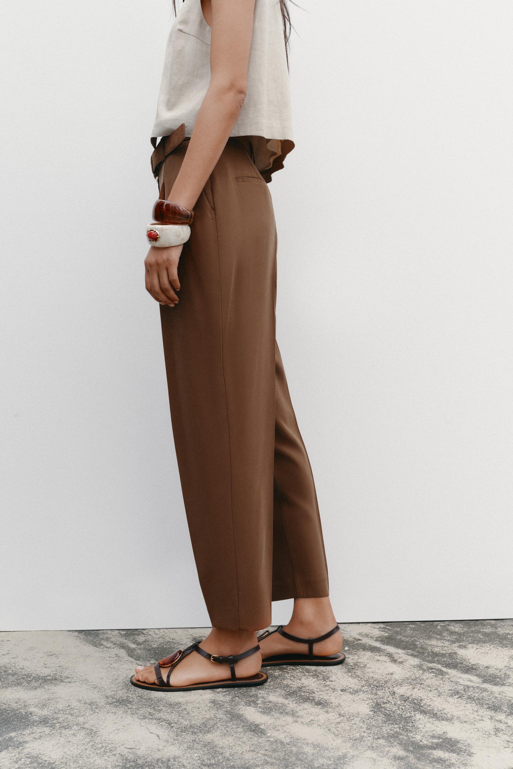 FLOWING TROUSERS WITH BELT
