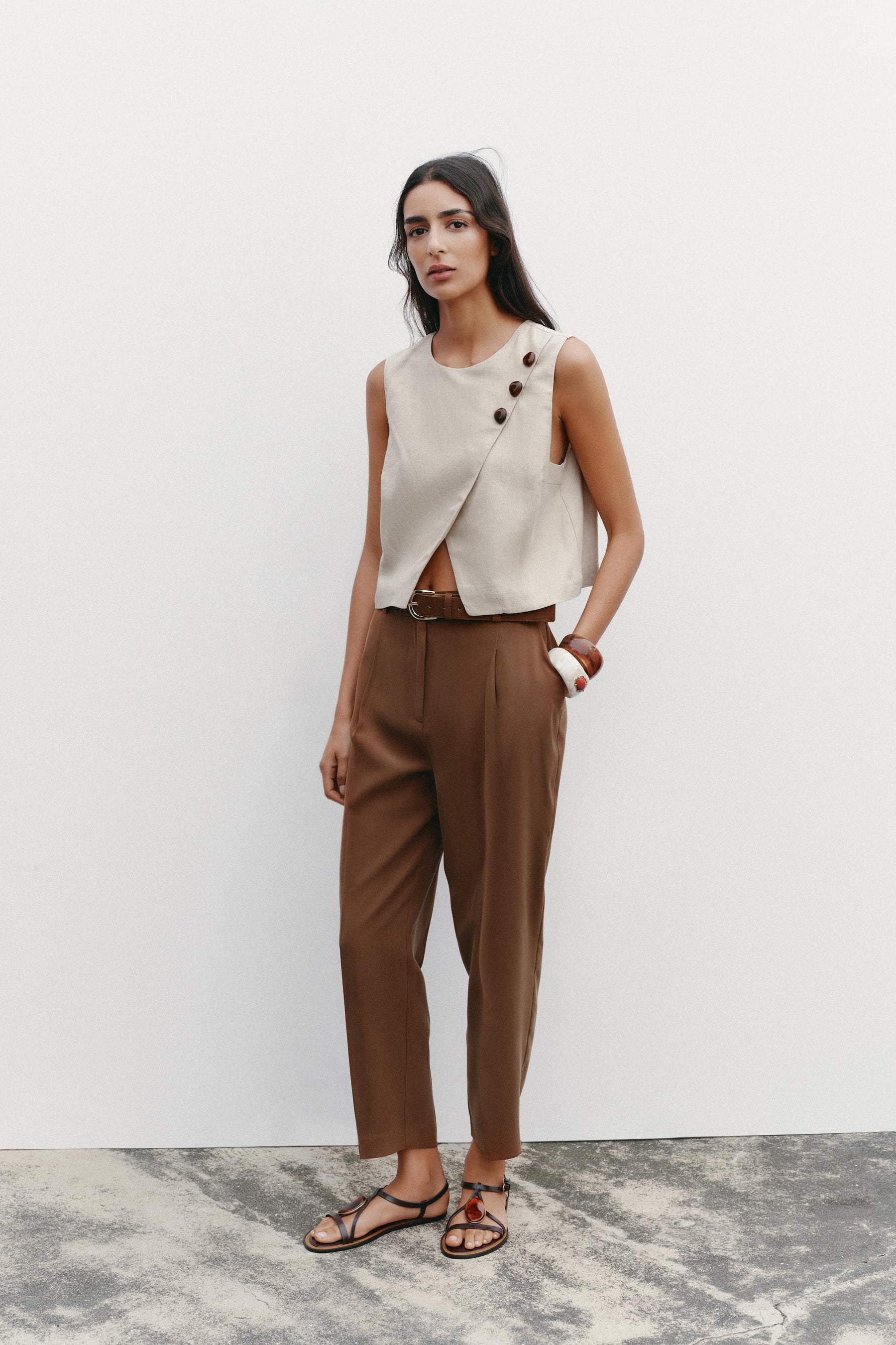 FLOWING TROUSERS WITH BELT