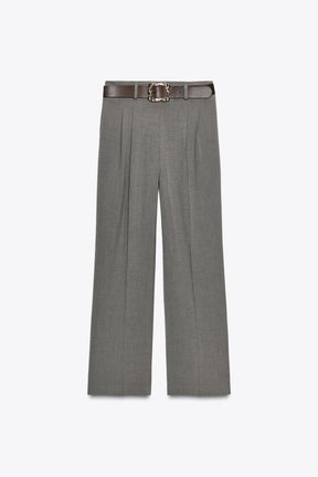 Straight-Leg Belted Trousers