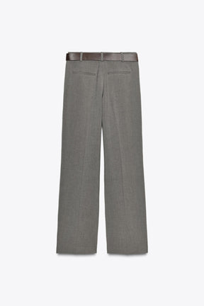 Straight-Leg Belted Trousers