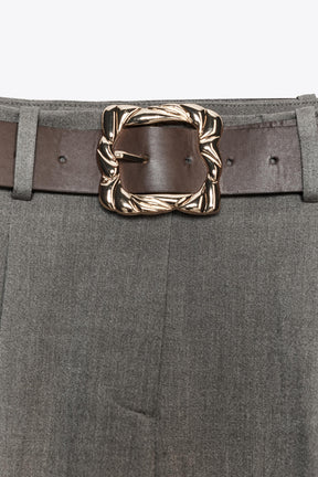 Straight-Leg Belted Trousers