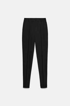 Slim-fit trousers with zipped